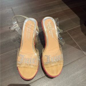 Juicy Couture Clear and Tan Espadrilles